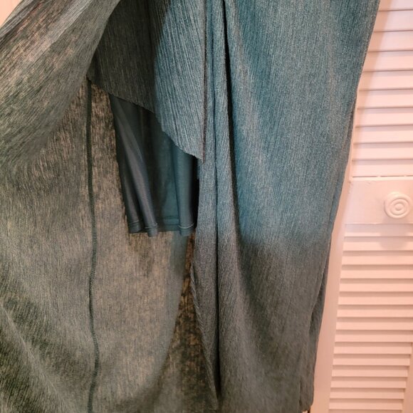 All In Favor Dolman Plissé Midi Dress w Center Twist Knot Deep V Neckline XXL GR - Picture 6 of 10